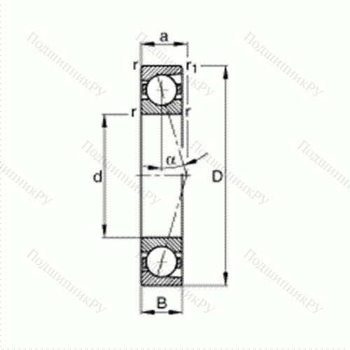 Подшипник шпиндельный B 7206-C-T-P 4S от производителя  FAG Подшипник шпиндельный B 7206-C-T-P 4S от производителя  FAG