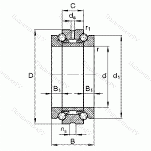 Подшипник шариковый упорно-радиальный 234407-M-SP от производителя  FAG Подшипник шариковый упорно-радиальный 234407-M-SP от производителя  FAG