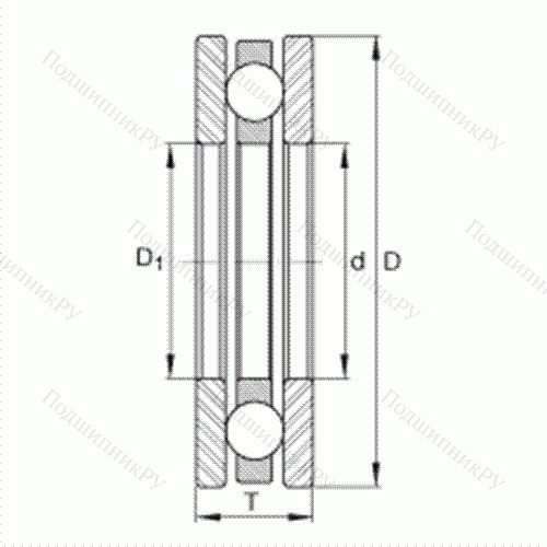 Подшипник шариковый упорный 4401