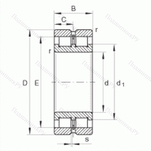 Подшипник роликовый радиальный SL 024922 от производителя  INA