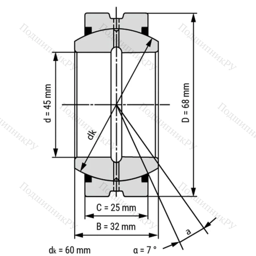 Подшипник скольжения сферический SB 45A от производителя  IKO