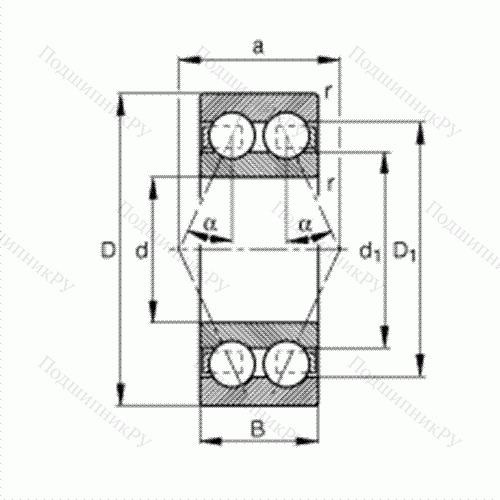 Подшипник шариковый радиально-упорный 3202-BD-TVH от производителя  FAG Подшипник шариковый радиально-упорный 3202-BD-TVH от производителя  FAG