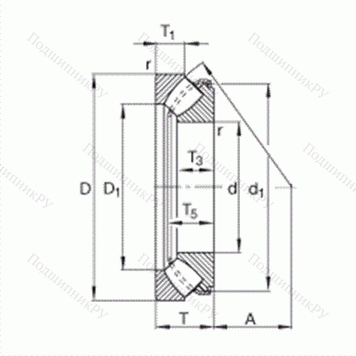 Подшипник роликовый упорно-радиальный сферический 29438-E 1 от производителя  FAG Подшипник роликовый упорно-радиальный сферический 29438-E 1 от производителя  FAG