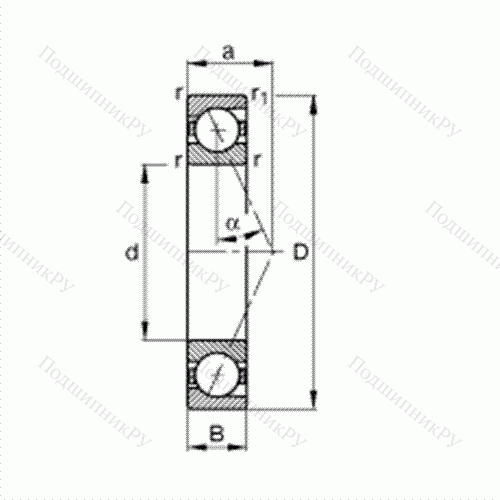 Подшипник шпиндельный B 7206-E-T-P 4S от производителя  FAG Подшипник шпиндельный B 7206-E-T-P 4S от производителя  FAG
