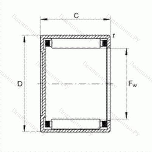 Подшипник роликовый игольчатый с одним наружным штампованным кольцом, закрытым с одной стороны BCH 2020 от производителя  INA Подшипник роликовый игольчатый с одним наружным штампованным кольцом, закрытым с одной стороны BCH 2020 от производителя  INA
