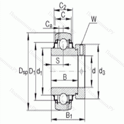 Подшипник шариковый закрепляемый G 1104-KRR-B-AS 2/V от производителя  INA Подшипник шариковый закрепляемый G 1104-KRR-B-AS 2/V от производителя  INA