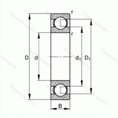 Подшипник шариковый радиальный 61872-M от производителя  FAG Подшипник шариковый радиальный 61872-M от производителя  FAG